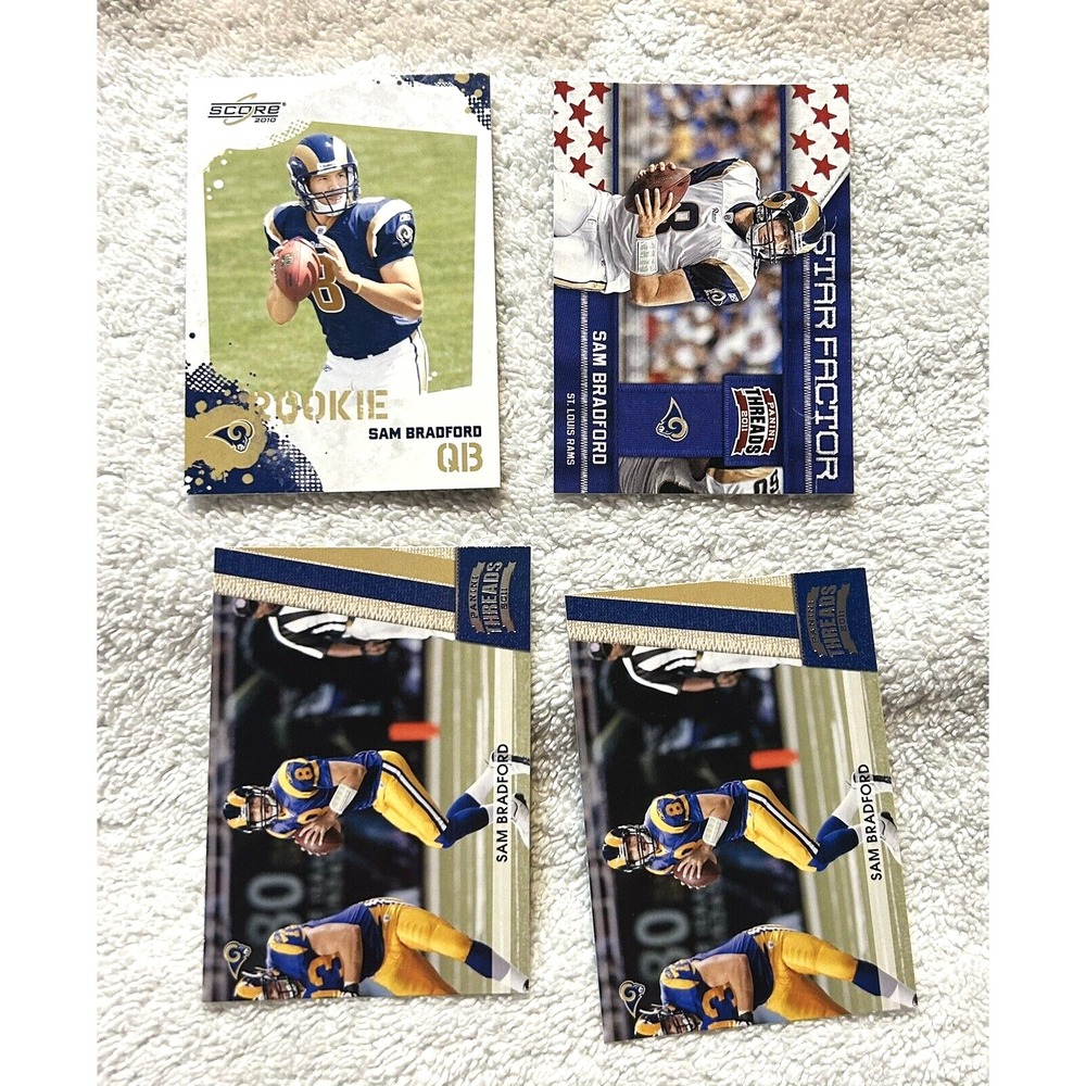 Panini Lot of 4 Sam Bradford Los Angeles Rams Football Cards (Z1)
